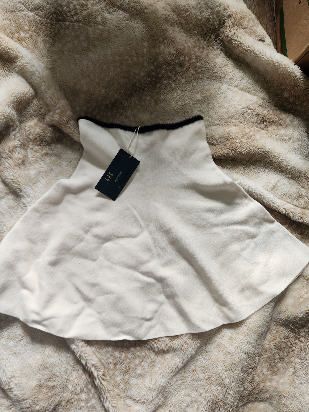 Zara Cream Skirt with Black Edge Detail